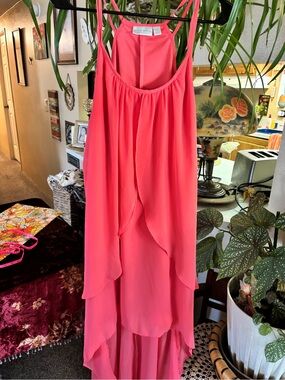 Bisou Bisou Coral Mango Color
Layered High-Low Dress size 10